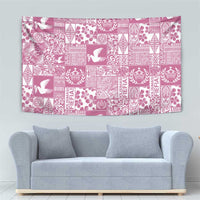 Pink Tonga Kilisimasi Fiefia Tapestry Pacific Patchwork Xmas Vibes - Polynesian Pride