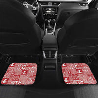 Red Tonga Kilisimasi Fiefia Car Mats Pacific Patchwork Xmas Vibes - Polynesian Pride