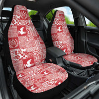Red Tonga Kilisimasi Fiefia Car Seat Cover Pacific Patchwork Xmas Vibes - Polynesian Pride