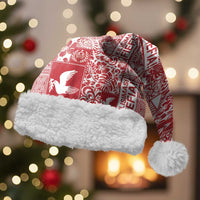 Red Tonga Kilisimasi Fiefia Christmas Santa Hat Pacific Patchwork Xmas Vibes - Polynesian Pride