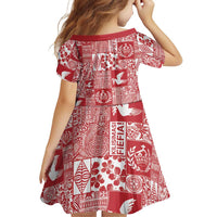 Red Tonga Kilisimasi Fiefia Family Matching Mermaid Dress and Hawaiian Shirt Pacific Patchwork Xmas Vibes LT9 - Polynesian Pride