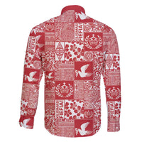 Red Tonga Kilisimasi Fiefia Family Matching Puletasi and Hawaiian Shirt Pacific Patchwork Xmas Vibes LT9 - Polynesian Pride