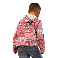 Red Tonga Kilisimasi Fiefia Kid Hoodie Pacific Patchwork Xmas Vibes - Polynesian Pride