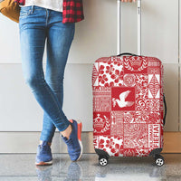 Red Tonga Kilisimasi Fiefia Luggage Cover Pacific Patchwork Xmas Vibes - Polynesian Pride