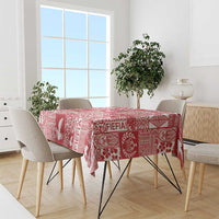 Red Tonga Kilisimasi Fiefia Tablecloth Pacific Patchwork Xmas Vibes - Polynesian Pride