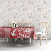 Red Tonga Kilisimasi Fiefia Tablecloth Pacific Patchwork Xmas Vibes - Polynesian Pride