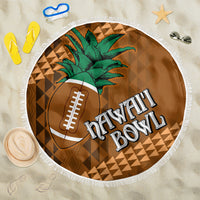 Custom Hawaii Honolulu Bowl Beach Blanket With Kakau Tribal Pattern LT9 One Size 150cm Brown - Polynesian Pride