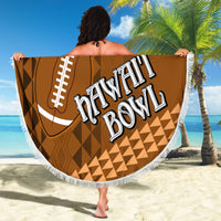 Custom Hawaii Honolulu Bowl Beach Blanket With Kakau Tribal Pattern LT9 - Polynesian Pride