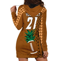 Custom Hawaii Honolulu Bowl Hoodie Dress With Kakau Tribal Pattern LT9 - Polynesian Pride
