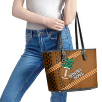 Custom Hawaii Honolulu Bowl Leather Tote Bag With Kakau Tribal Pattern LT9 - Polynesian Pride