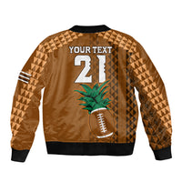 Custom Hawaii Honolulu Bowl Sleeve Zip Bomber Jacket With Kakau Tribal Pattern LT9 - Polynesian Pride