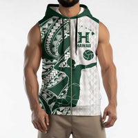 Polynesian Hawaii Volleyball Custom Sleeveless Zip Hoodie Kakau with Sport Style - Polynesian Pride