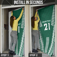 Polynesian Hawaii Volleyball Custom Door Cover Green Kakau with Map Motif - Polynesian Pride