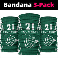 Polynesian Hawaii Volleyball Custom Neck Gaiter Green Kakau with Map Motif - Polynesian Pride