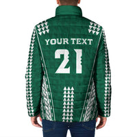 Polynesian Hawaii Volleyball Custom Padded Jacket Green Kakau with Map Motif LT9 - Polynesian Pride