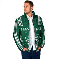 Polynesian Hawaii Volleyball Custom Padded Jacket Green Kakau with Map Motif LT9 - Polynesian Pride
