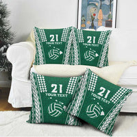 Polynesian Hawaii Volleyball Custom Pillow Cover Green Kakau with Map Motif - Polynesian Pride