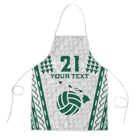 Polynesian Hawaii Volleyball Custom Apron White Kakau with Map Motif - Polynesian Pride