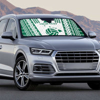 Polynesian Hawaii Volleyball Custom Auto Sun Shade White Kakau with Map Motif - Polynesian Pride