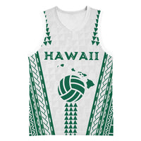 Polynesian Hawaii Volleyball Custom Basketball Jersey White Kakau with Map Motif - Polynesian Pride