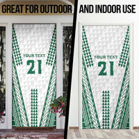 Polynesian Hawaii Volleyball Custom Door Cover White Kakau with Map Motif - Polynesian Pride