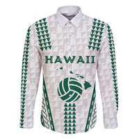 Polynesian Hawaii Volleyball Custom Family Matching Tank Maxi Dress and Hawaiian Shirt White Kakau with Map Motif