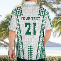 Polynesian Hawaii Volleyball Custom Hawaiian Shirt White Kakau with Map Motif