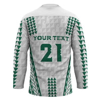 Polynesian Hawaii Volleyball Custom Hockey Jersey White Kakau with Map Motif - Polynesian Pride