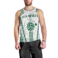 Polynesian Hawaii Volleyball Custom Men Tank Top White Kakau with Map Motif