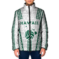 Polynesian Hawaii Volleyball Custom Padded Jacket White Kakau with Map Motif - Polynesian Pride