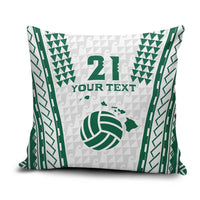 Polynesian Hawaii Volleyball Custom Pillow Cover White Kakau with Map Motif - Polynesian Pride