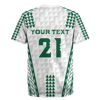 Polynesian Hawaii Volleyball Custom Rugby Jersey White Kakau with Map Motif
