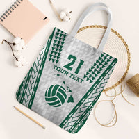 Polynesian Hawaii Volleyball Custom Tote Bag White Kakau with Map Motif - Polynesian Pride