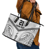 New Caledonia Football Custom Leather Tote Bag Go Champions Les Cagous LT9 - Polynesian Pride