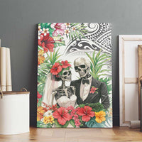Skeleton Love for Valentine’s Day Canvas Wall Art Polynesian Tribal Love Forever