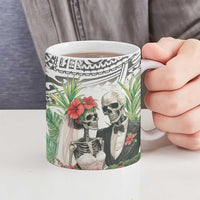 Skeleton Love for Valentine’s Day Ceramic Mug Polynesian Tribal Love Forever - Polynesian Pride