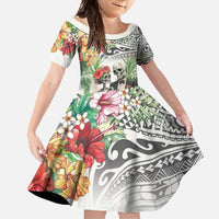 Skeleton Love for Valentine’s Day Family Matching Mermaid Dress and Hawaiian Shirt Polynesian Tribal Love Forever