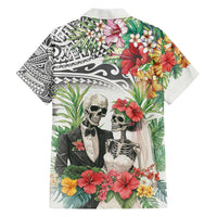 Skeleton Love for Valentine’s Day Family Matching Tank Maxi Dress and Hawaiian Shirt Polynesian Tribal Love Forever