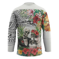Skeleton Love for Valentines Day Hockey Jersey Polynesian Tribal Love Forever LT9 - Polynesian Pride