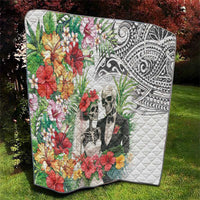 Skeleton Love for Valentines Day Quilt Polynesian Tribal Love Forever LT9 - Polynesian Pride