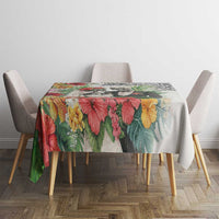 Skeleton Love for Valentine’s Day Tablecloth Polynesian Tribal Love Forever