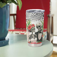 Skeleton Love for Valentine’s Day Tumbler Cup Polynesian Tribal Love Forever