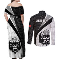 Personalised Tonga Emancipation Day Couples Matching Off Shoulder Maxi Dress and Long Sleeve Button Shirt Since 1970 Ngatu Tribal Pattern LT9 - Polynesian Pride