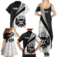 Personalised Tonga Emancipation Day Family Matching Summer Maxi Dress and Hawaiian Shirt Since 1970 Ngatu Tribal Pattern