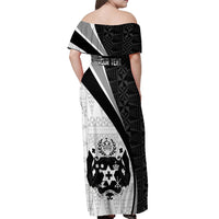 Personalised Tonga Emancipation Day Off Shoulder Maxi Dress Since 1970 Ngatu Tribal Pattern LT9 - Polynesian Pride