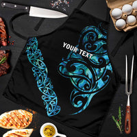 All Black Maori Tribal Tattoo Personalised Apron Polynesian Style - Polynesian Pride