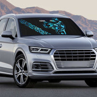 All Black Maori Tribal Tattoo Personalised Auto Sun Shade Polynesian Style - Polynesian Pride