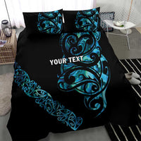 All Black Maori Tribal Tattoo Personalised Bedding Set Polynesian Style
