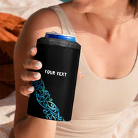 All Black Maori Tribal Tattoo Personalised 4 in 1 Can Cooler Tumbler Polynesian Style