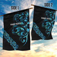 All Black Maori Tribal Tattoo Personalised Garden Flag Polynesian Style LT9 - Polynesian Pride